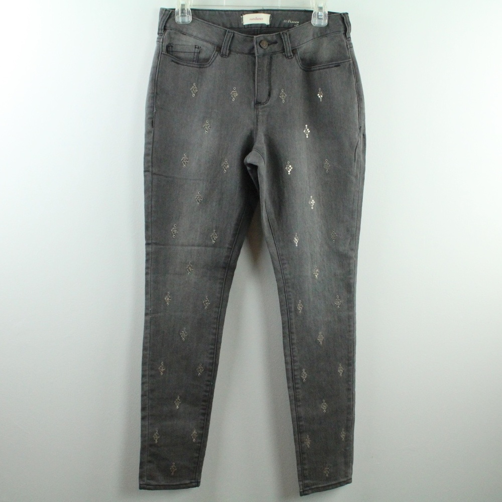 Sundance Primrose Sequin Gray Jeans 28